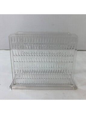 Vintage Arrow Clear Plastic Napkin Holder With Textured Diamond Pattern
